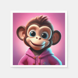 Guardanapo De Papel Cartoon Macaco Padrão Cocktail Napkins