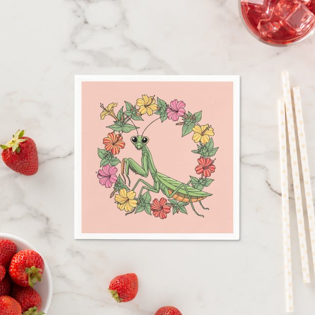 Guardanapo De Papel Cartoon Style Mantis With Mirabilis (Insitu)