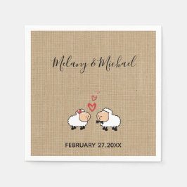 Guardanapo De Papel Cartoons engraçados e adoráveis carneiros no colo 