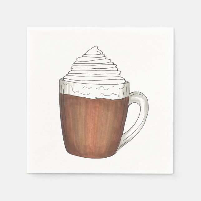 Guardanapo De Papel Casa aberta de Natal com chocolate quente (Frente)