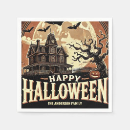 Guardanapo De Papel Casa Assombrada Pumpkins Spooky Assustador Hallowe