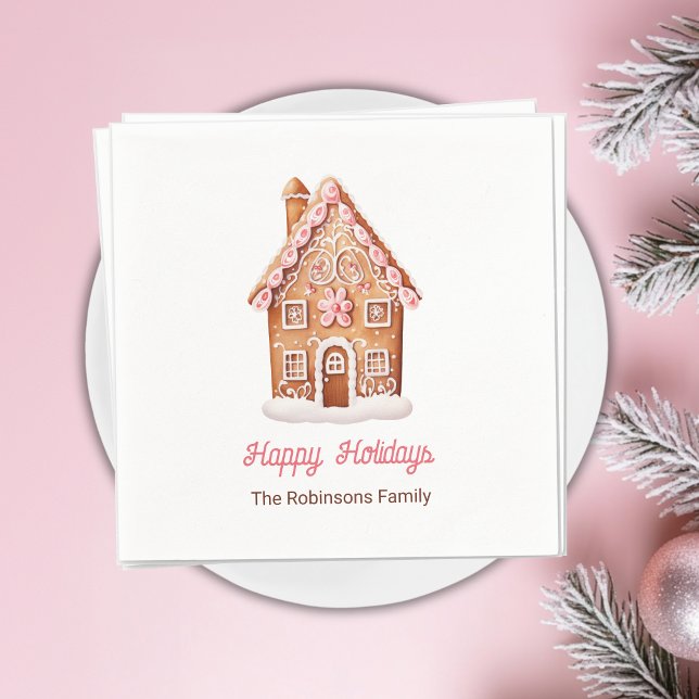 Guardanapo De Papel Casa de Biscoito de Natal Felizes Festas  (Criador carregado)