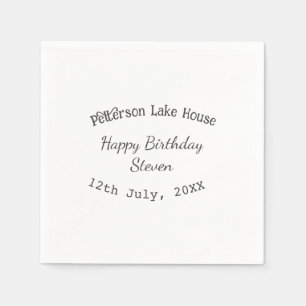 Guardanapo De Papel Casa de lago praia feliz aniversário adicionar nom