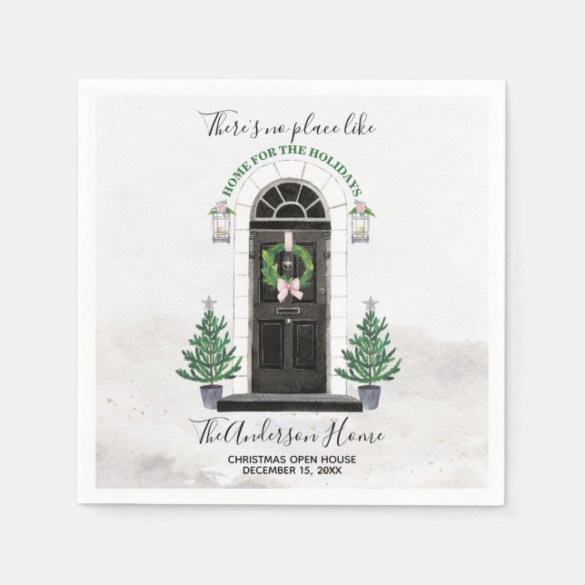 Guardanapo De Papel Casa de Natal das Férias Casa Aberta (Frente)