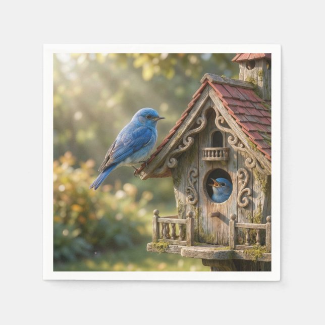 Guardanapo De Papel Casa de pássaros vitoriana com azulejos (Frente)