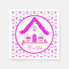 Guardanapo De Papel Casa rosa personalizada É uma garota
