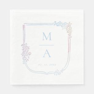 Guardanapo De Papel Casaco de armas de Boho - iniciais pastel