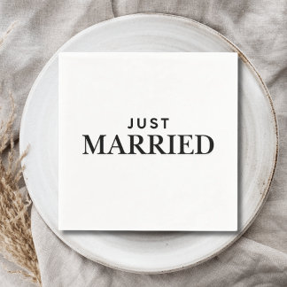 Guardanapo De Papel Casados Elegante Simples Casamento