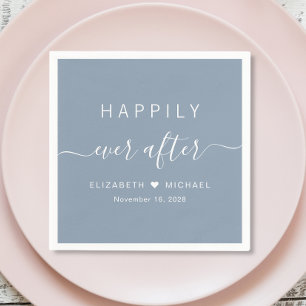 Guardanapo De Papel Casados para Sempre Azul Poeirento Casamento