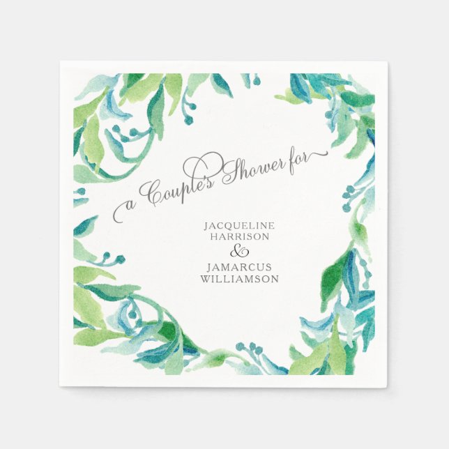 Guardanapo De Papel Casais Eucalyptus Seed Leaf Laurel Wreath Boho (Frente)