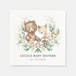 Guardanapo De Papel Casal de animais da floresta moderna