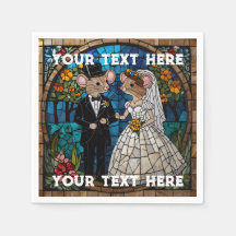 Casal De Casamento De Rato Mosaico, Efeito De Vidr