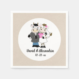 Guardanapo De Papel Casal de Vaca Bonita Casamento País Russo