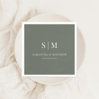 Casal Elegante Simples - Sage Escuro - Casamento