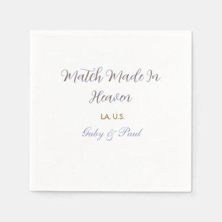 Guardanapo De Papel casal feito no céu roxo pastel dourado nome data
