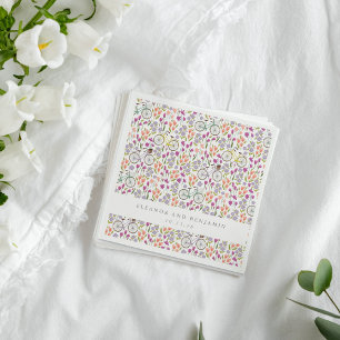 Guardanapo De Papel Casal Personalizado Floral da Bicicleta Vintage Bo