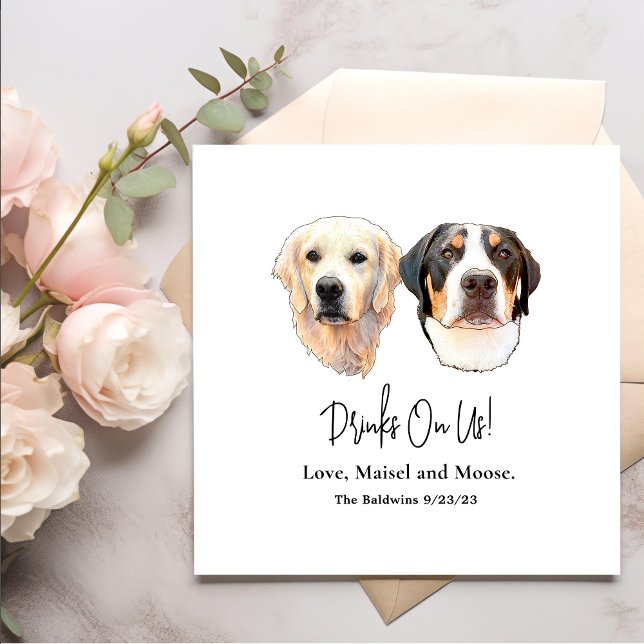 Guardanapo De Papel Casal Pet Hand Desenhando Bebidas Personalizadas e (Criador carregado)