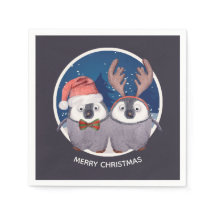 Casal Pinguim Natal Adorável Personalizado