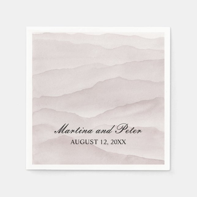 Guardanapo De Papel casamento abstrato poeirento de montanhas rosa (Frente)