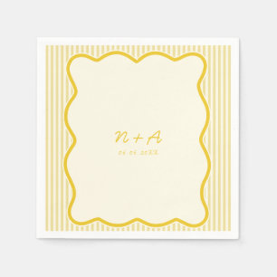 Guardanapo De Papel Casamento Amarelo da Manteiga Moderna