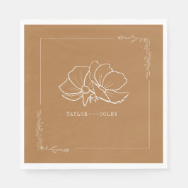 Guardanapo De Papel Casamento Amarelo Goldenrod Floral