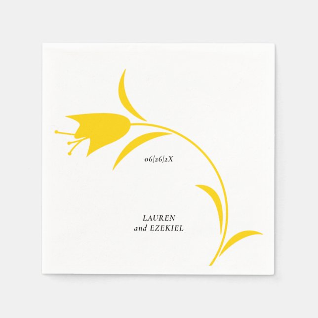 GUARDANAPO DE PAPEL CASAMENTO AMARELO MOD TULIP (Frente)