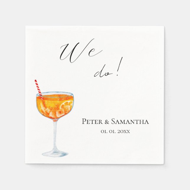 Guardanapo De Papel Casamento Amor à Primeira Spritz (Frente)