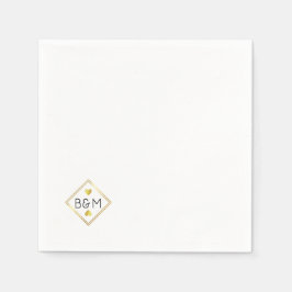 Guardanapo De Papel Casamento Amor Monograma de Casal Casado