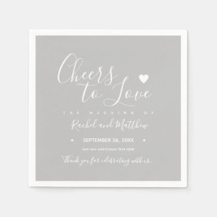 Guardanapo De Papel Casamento "aplausos a amar" Cinzas Escritas Elegan