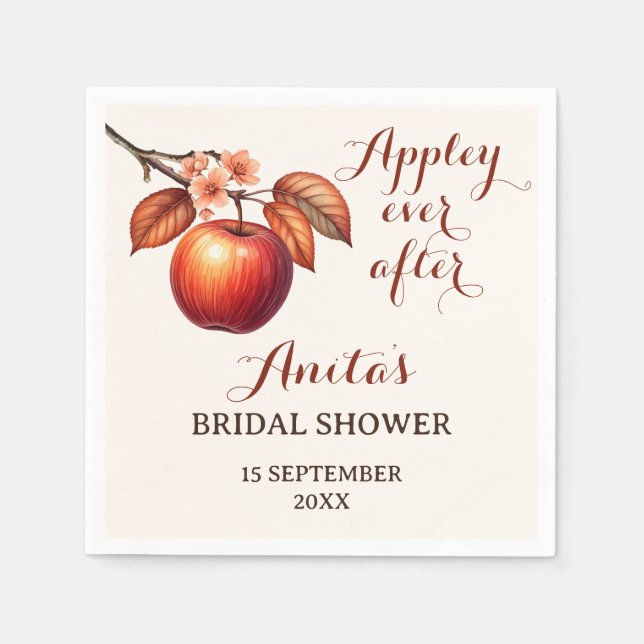 Guardanapo De Papel Casamento Appley Ever After no Outono (Frente)