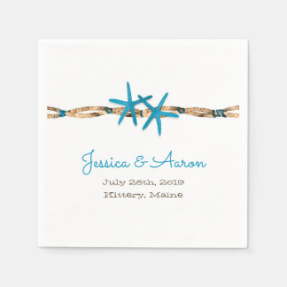 Guardanapo De Papel Casamento Aqua Starfish e Rope Náutico