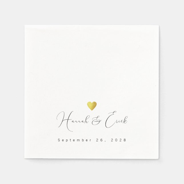 Guardanapo De Papel Casamento Assinado Elegantemente (Frente)