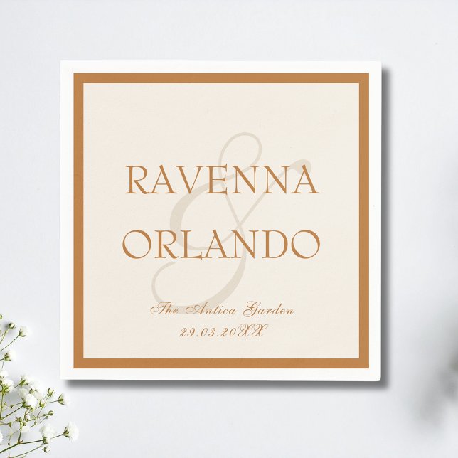 Guardanapo De Papel Casamento Atemporal Copper Marfim Dinheiro Antigo (Criador carregado)