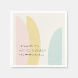 Guardanapo De Papel Casamento Azul Aqua Abstrato amarelo moderno