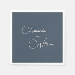 Guardanapo De Papel Casamento Azul de Marinho de Simplicidade Moderna