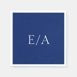 Guardanapo De Papel Casamento Azul de Marinho Elegante Simples Monogra