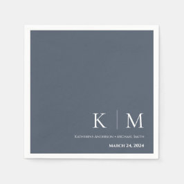 Guardanapo De Papel Casamento Azul e Branco-