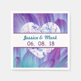 Guardanapo De Papel Casamento Azul e Púrpura Dahlia A01X