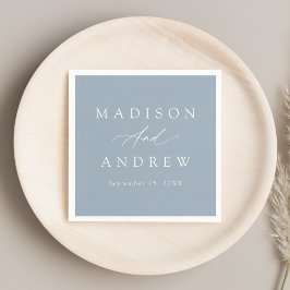 Guardanapo De Papel Casamento Azul Elegante de Caligrafia