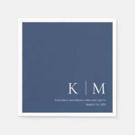 Guardanapo De Papel Casamento Azul Escuro e Branco-