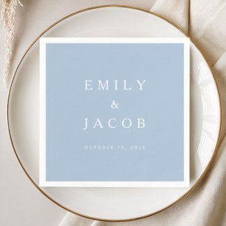 Guardanapo De Papel Casamento Azul Minimalista Moderno