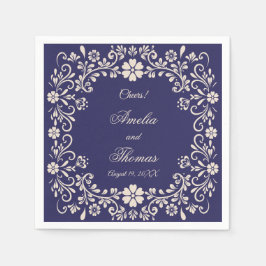 Guardanapo De Papel Casamento Azul Naval Talavera Mexicana