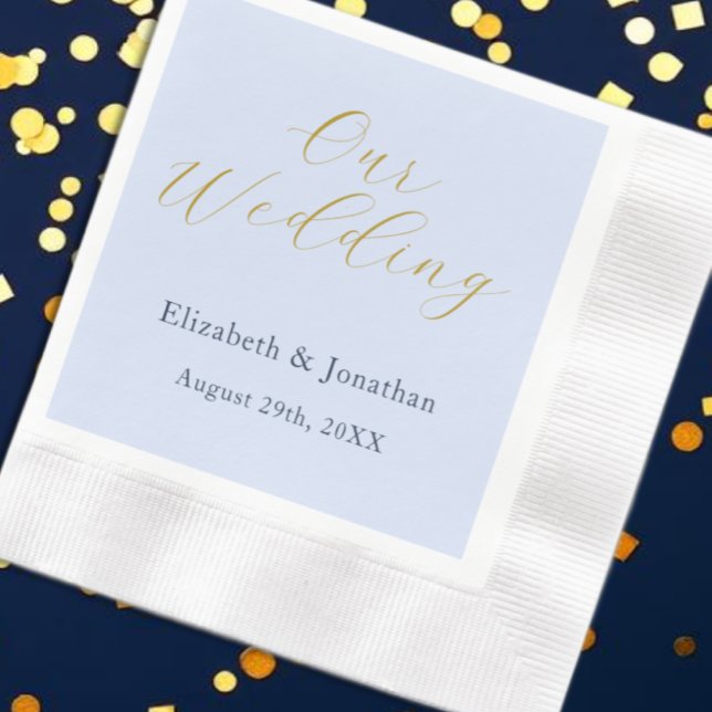 Guardanapo De Papel Casamento Azul Opulento (Criador carregado)