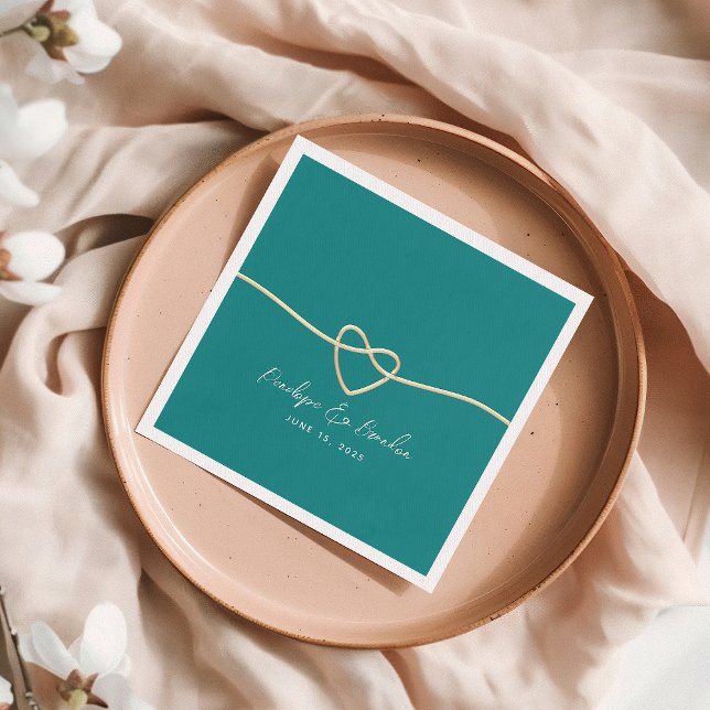 Guardanapo De Papel Casamento Azul-Teal (Criador carregado)