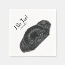 Casamento Black Shih Tzu Cocktail Napkins