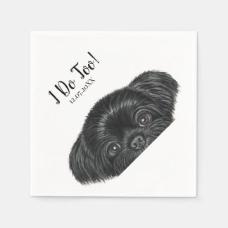 Guardanapo De Papel Casamento Black Shih Tzu Cocktail Napkins