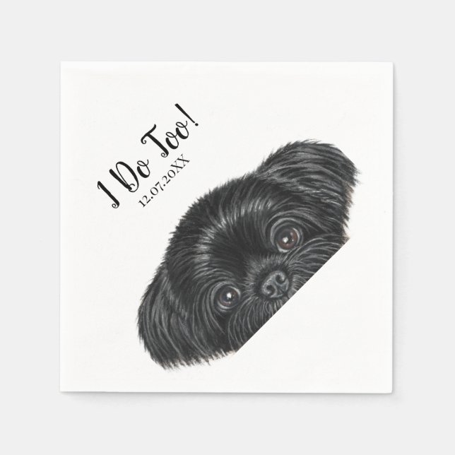 Guardanapo De Papel Casamento Black Shih Tzu Cocktail Napkins (Frente)