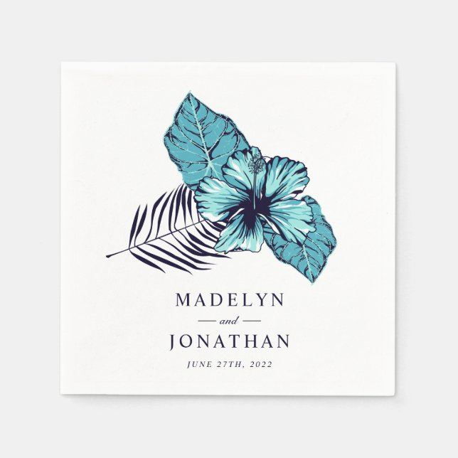 Guardanapo De Papel Casamento Blue Hibiscus (Frente)