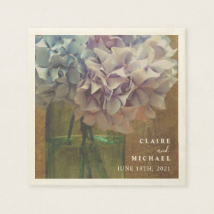 Guardanapo De Papel Casamento Blue Hydrangeas Mason Jar
