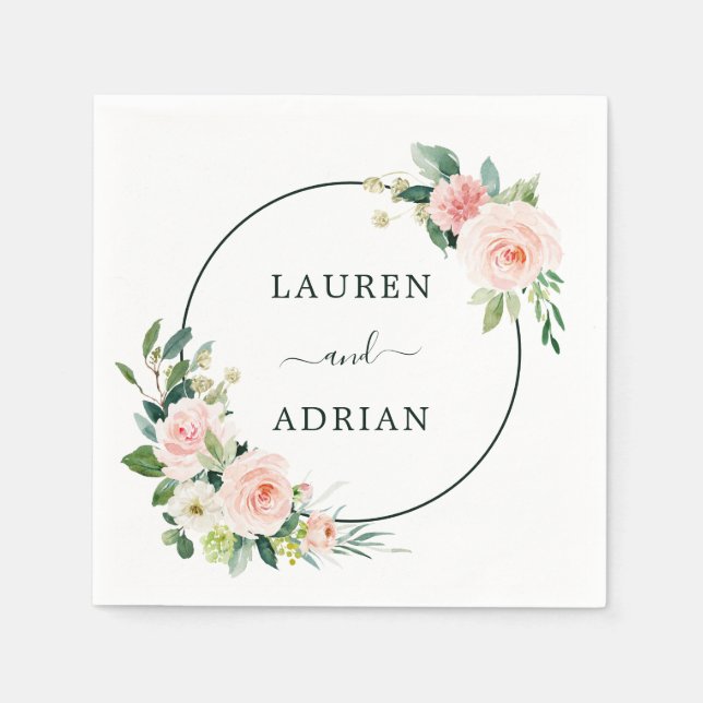 Guardanapo De Papel Casamento Blush Pink Bloom (Frente)